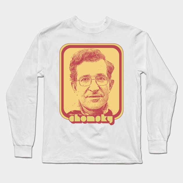 Noam Chomsky // Retro 90s Tribute Styled Fan Design Long Sleeve T-Shirt by DankFutura